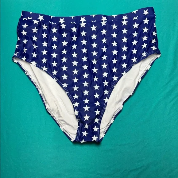 Zando High Waisted Bikini Set Size XL USA Flag Patriotic Two Piece NWOT - Picture 5 of 9
